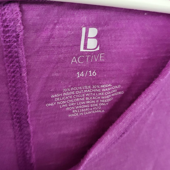 Lane Bryant Active Purple Long Sleeve Hooded Shirt - 14/16 - Picture 3 of 3